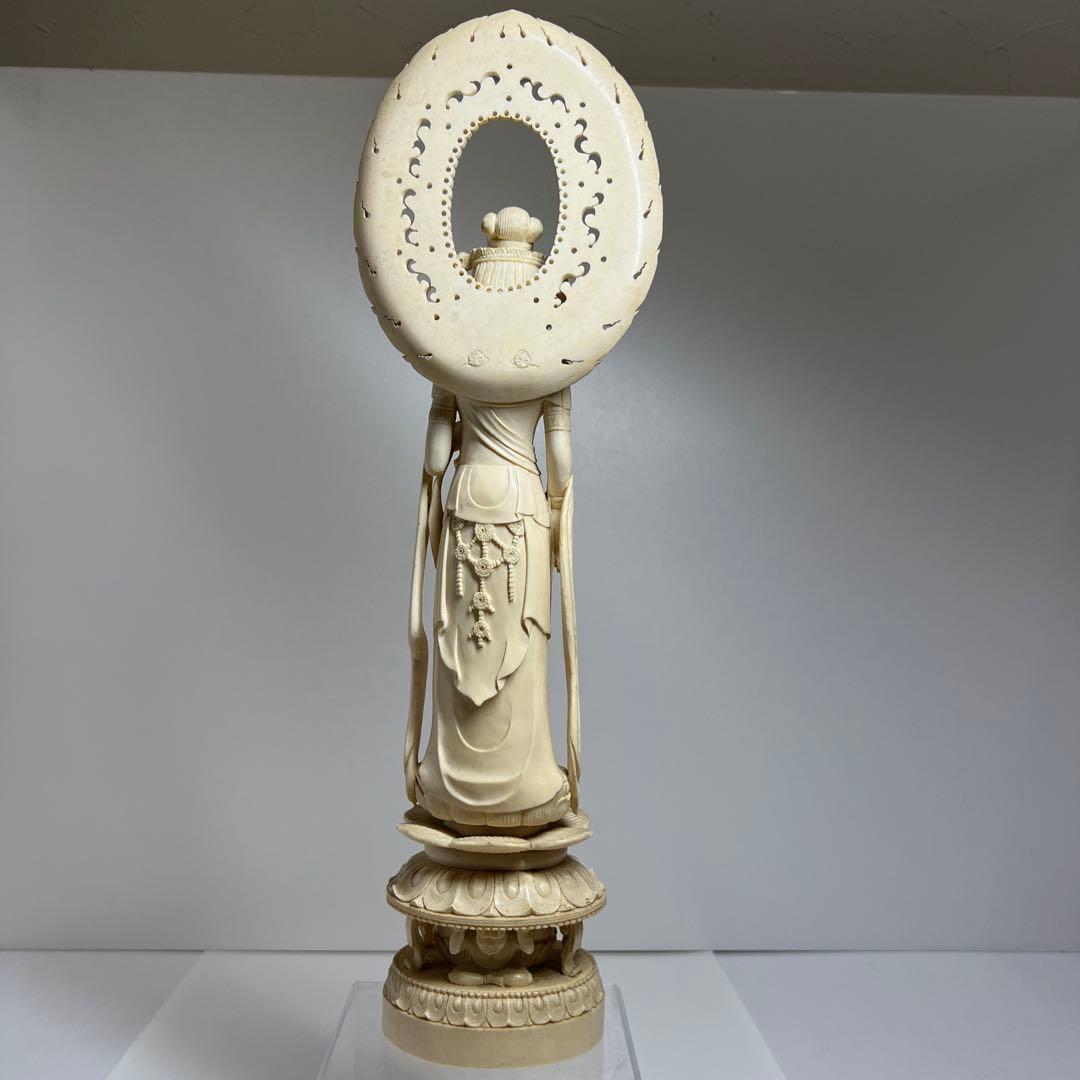 極上観音像　高さ約40㎝/1099g 東Y7-1211☆2Fトルニ