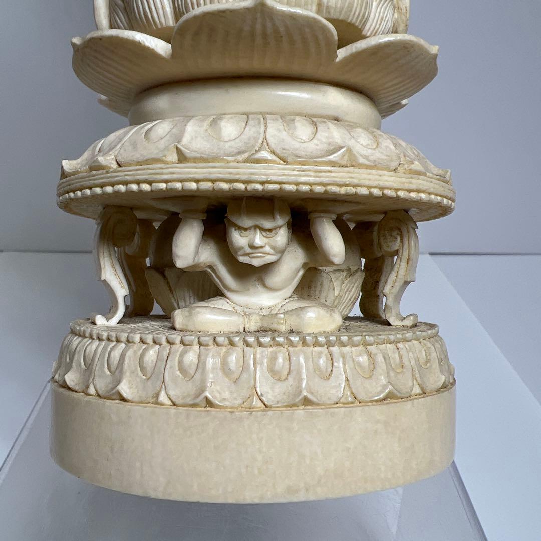 極上観音像　高さ約40㎝/1099g 東Y7-1211☆2Fトルニ