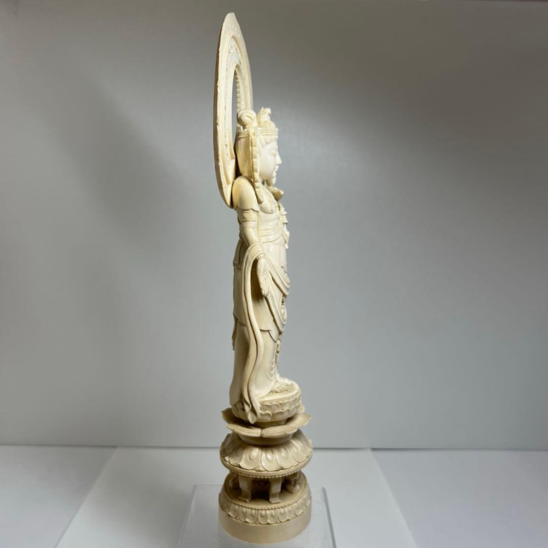 極上観音像　高さ約40㎝/1099g 東Y7-1211☆2Fトルニ