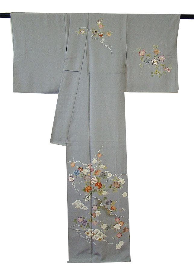 美品 極上一越地 本加工染 附下げ・訪問着（正絹）仕立上り＜HH2218＞