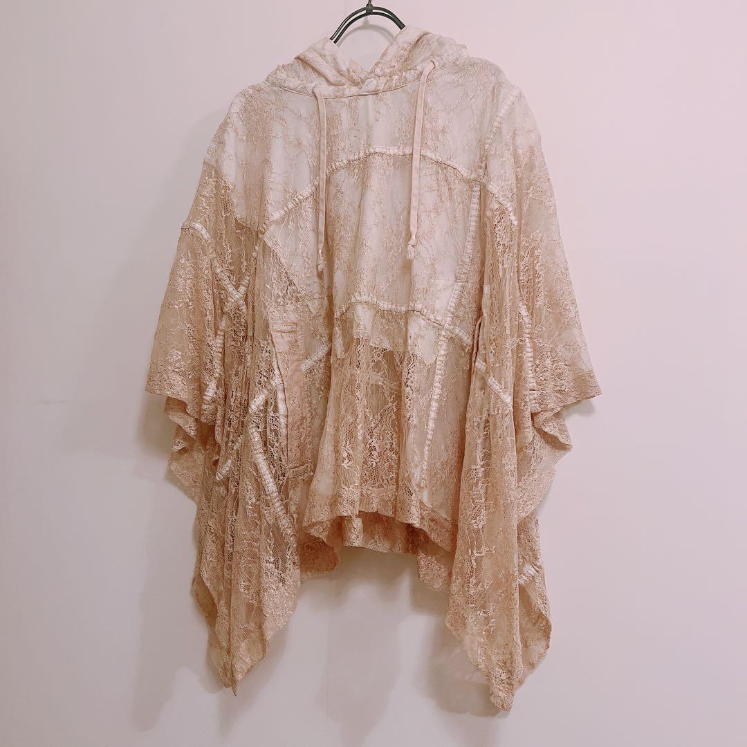 COMME des GARÇONS コムデギャルソン フード付きレースポンチョ