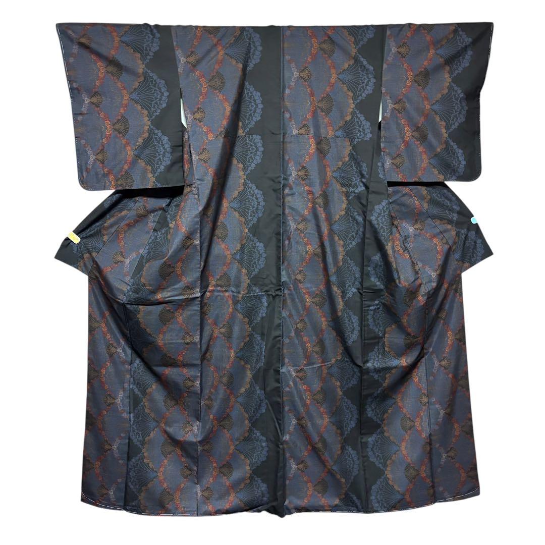 新品　美品　袷　正絹　証紙　本場奄美大島紬　小紋　フルセット　4点
