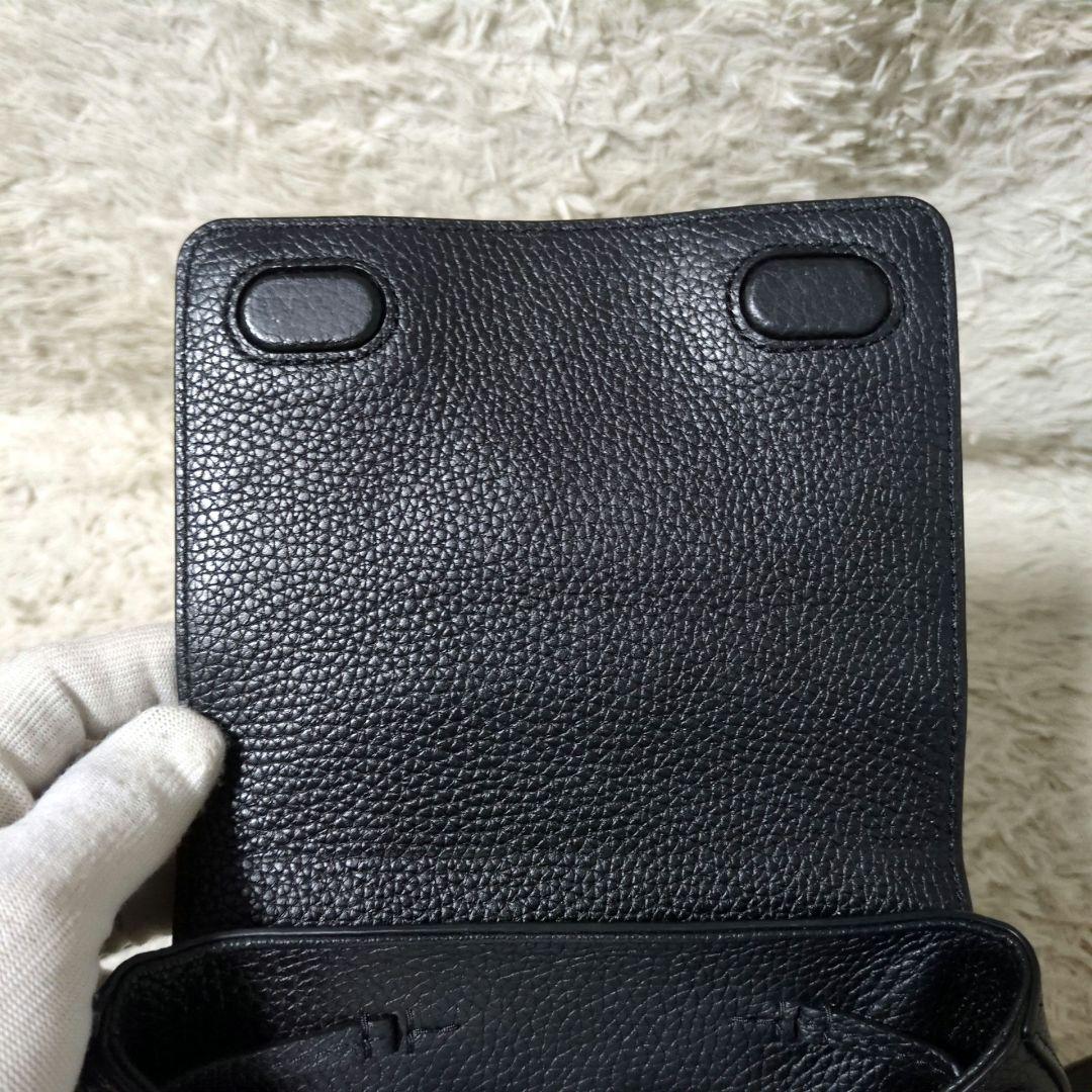 極美品 TORY BURCH テア ミニ レザー バックパック シボ革 黒