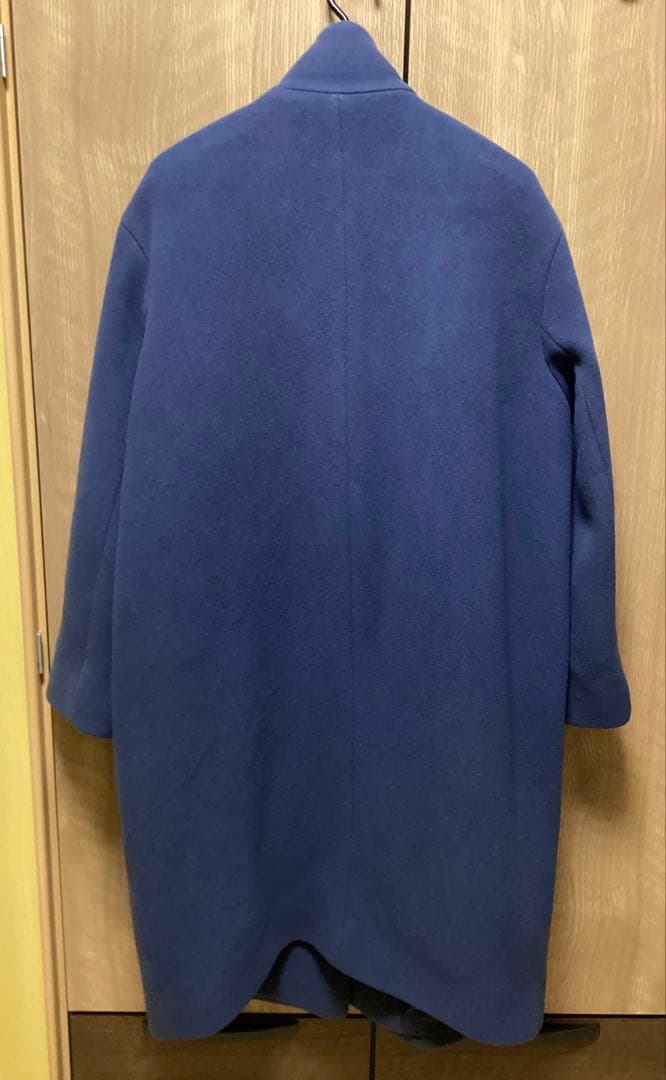 23区　【中村アンさん着用】ダブルクロスベロアスタンドカラーコート　インクブルー