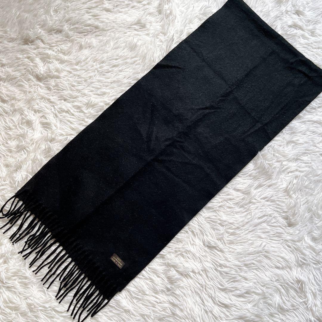 最高級✨ロロピアーナ カシミヤ100%マフラー 黒 イタリア製 ヴィンテージ