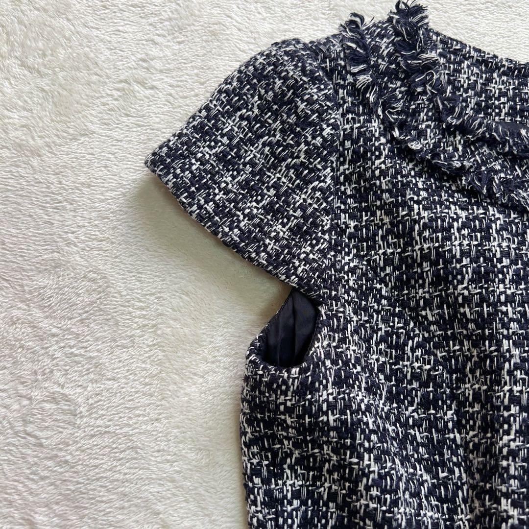 フォクシー 定価13万 ツイードワンピース フロントジップ 38