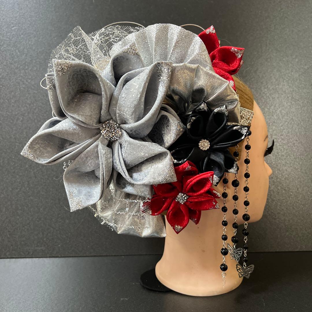 髪飾り・簪・成人式・結婚式・つまみ細工・豪華・ド派手・振袖・花魁・キラキラ・蝶