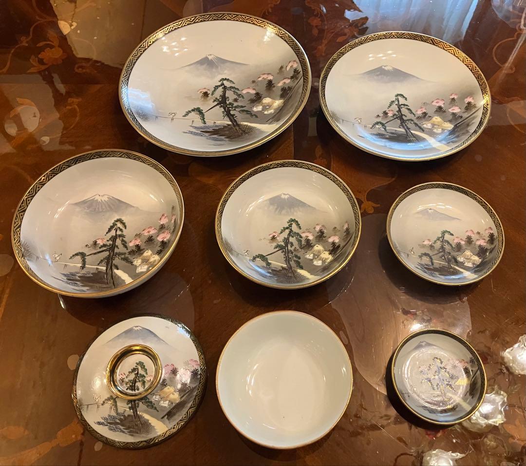 最高級 九谷焼8種5客用フルセット 金彩 縁起 古九谷 お膳