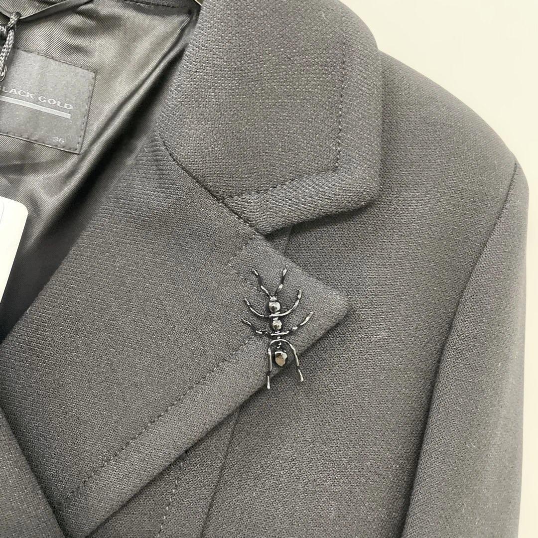 【新品未使用品】ディーゼルブラックゴールド　チェスターコート　銀ボタン
