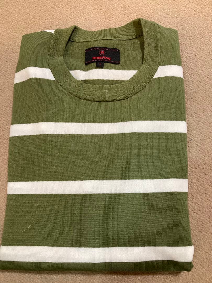 ブリーフィング　ボーダー　長袖セーター　BRIEFING クルーネックニット