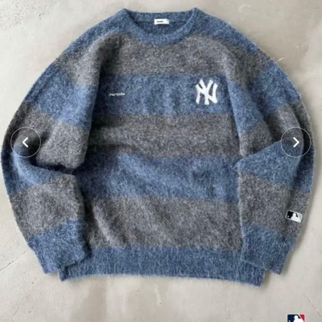 Perushu × MLB モヘアタッチボーダーニット - メルカリ