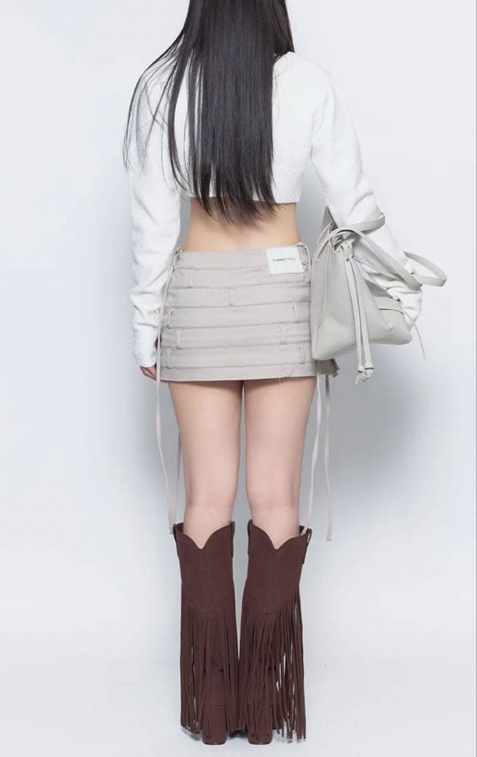 S layered panel skirt mini grayge Mサイズ