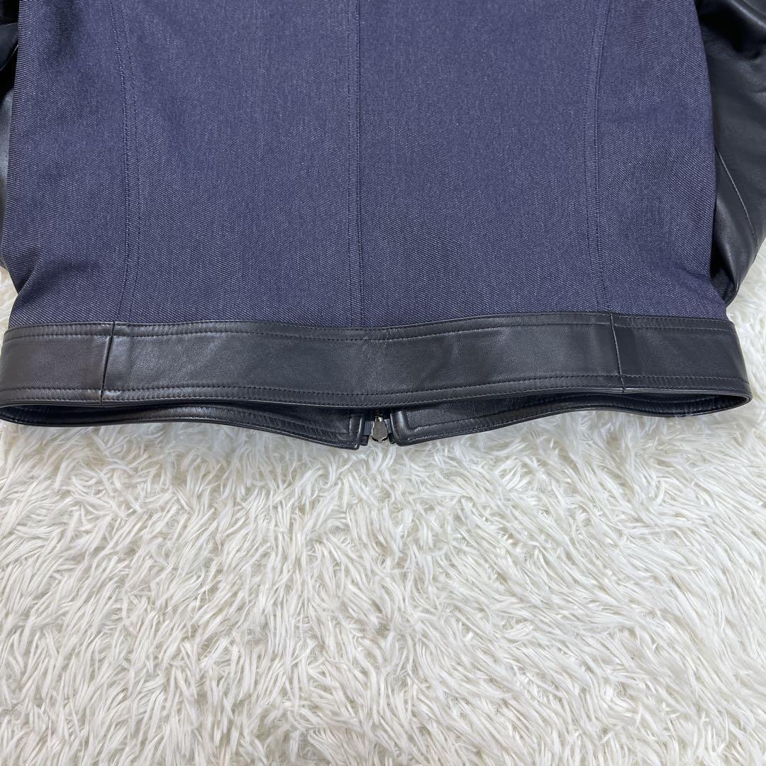 美品】エンメティ×マッキントッシュ 切替 ジャケット レザー デニム L