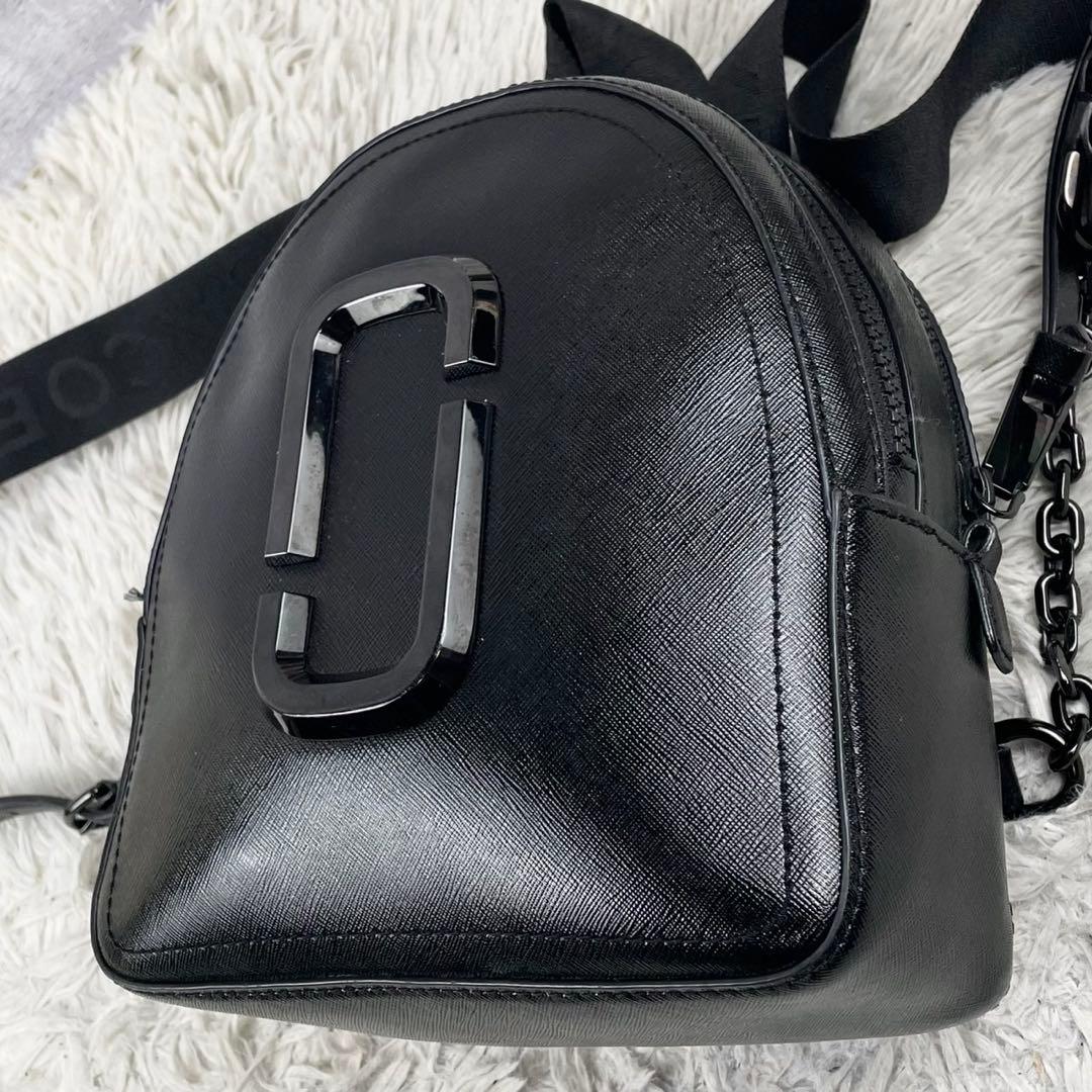 美品 マークジェイコブス レザー バックパック パックショット Jマーク 黒