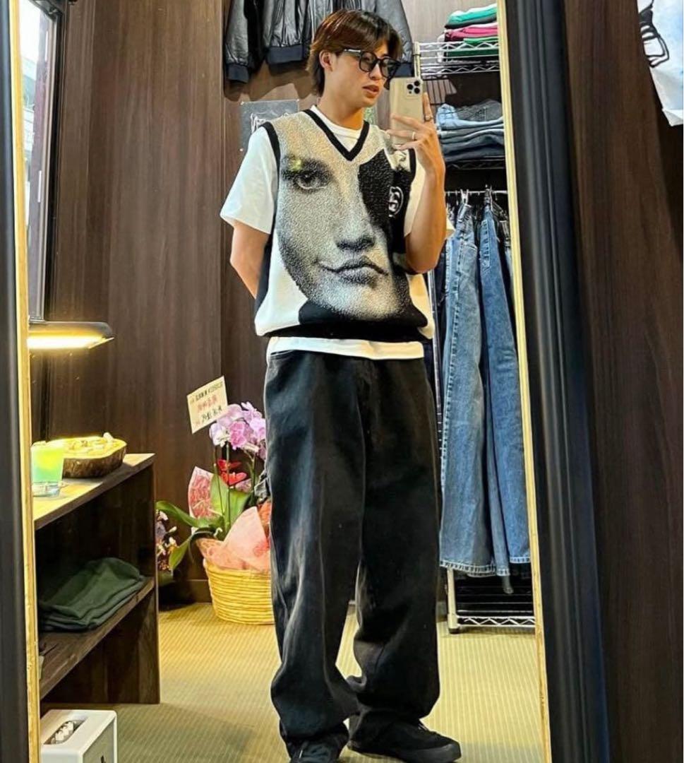 Stussy PHOTO JACQUARD VEST ニットベストXXL