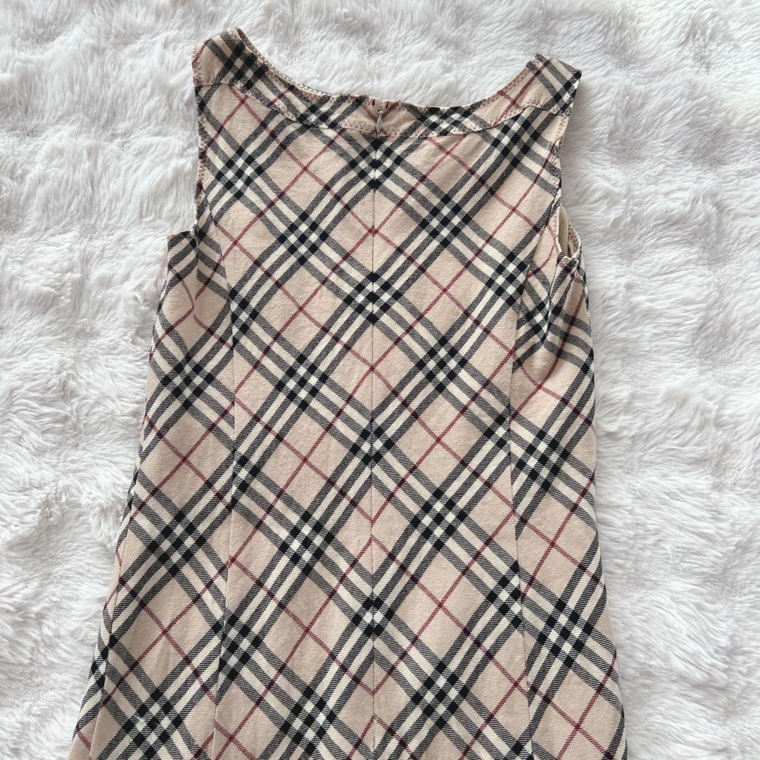 バーバリーブルーレーベル★ノバチェック　ホース刺繍　ノースリーブワンピース