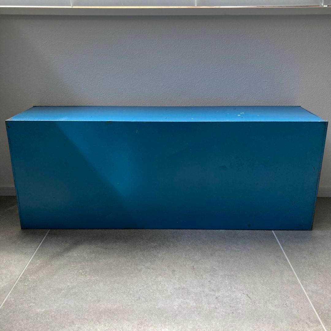 駄菓子屋ブリキ ケース　4枚扉　ガラス窓　仕切付　縦30cm×横79cm