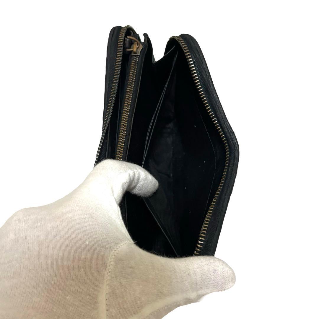 ボッテガヴェネタ　長財布　ブラック　イントレチャート　ラウンドファスナー　保護袋