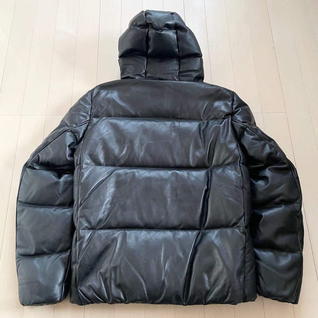 【極美品】ナノユニバース 西川ダウン ダウンジャケット ラムレザー G2 黒 M