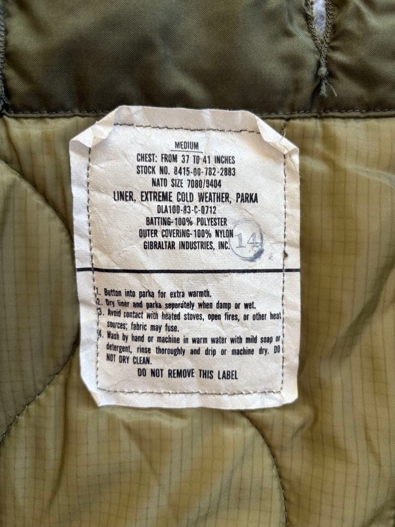 80s M-65 フィッシュテールパーカ フルセット Mサイズ