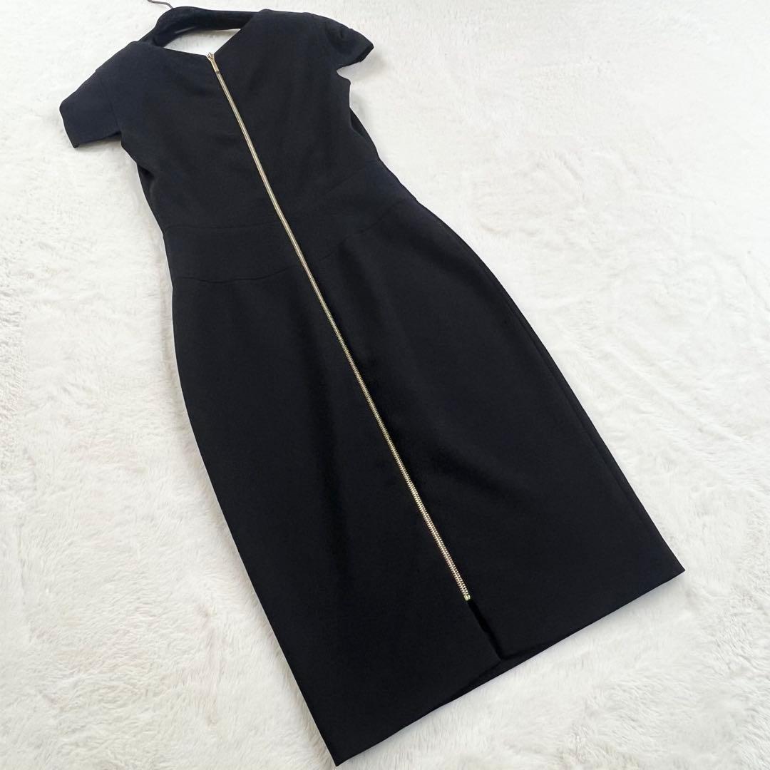 【エミリオプッチ】ウールバックジップフォーマルワンピース☆スクエアネック☆黒☆M