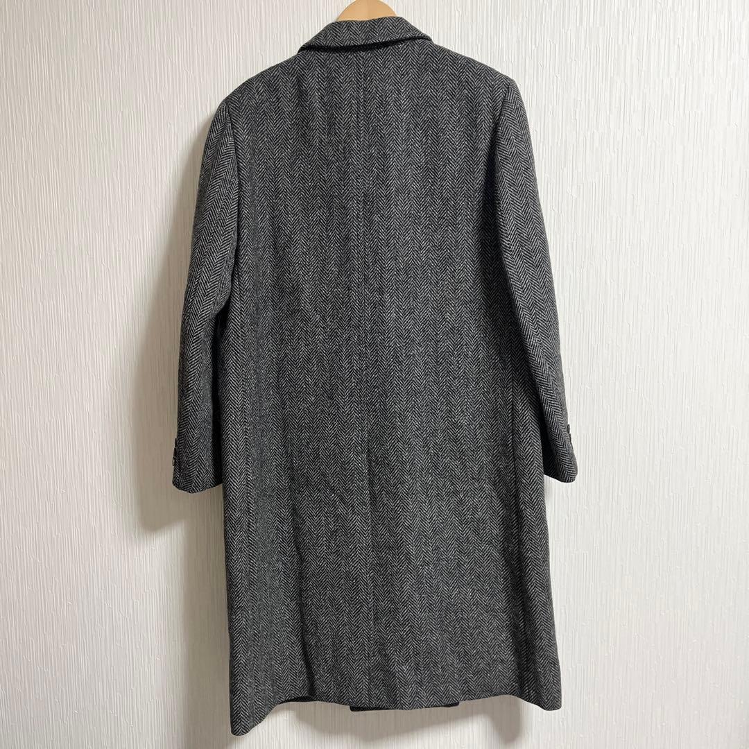 美品 J.PRESS ヘリンボーン柄 ロングコート 94A6 グレー