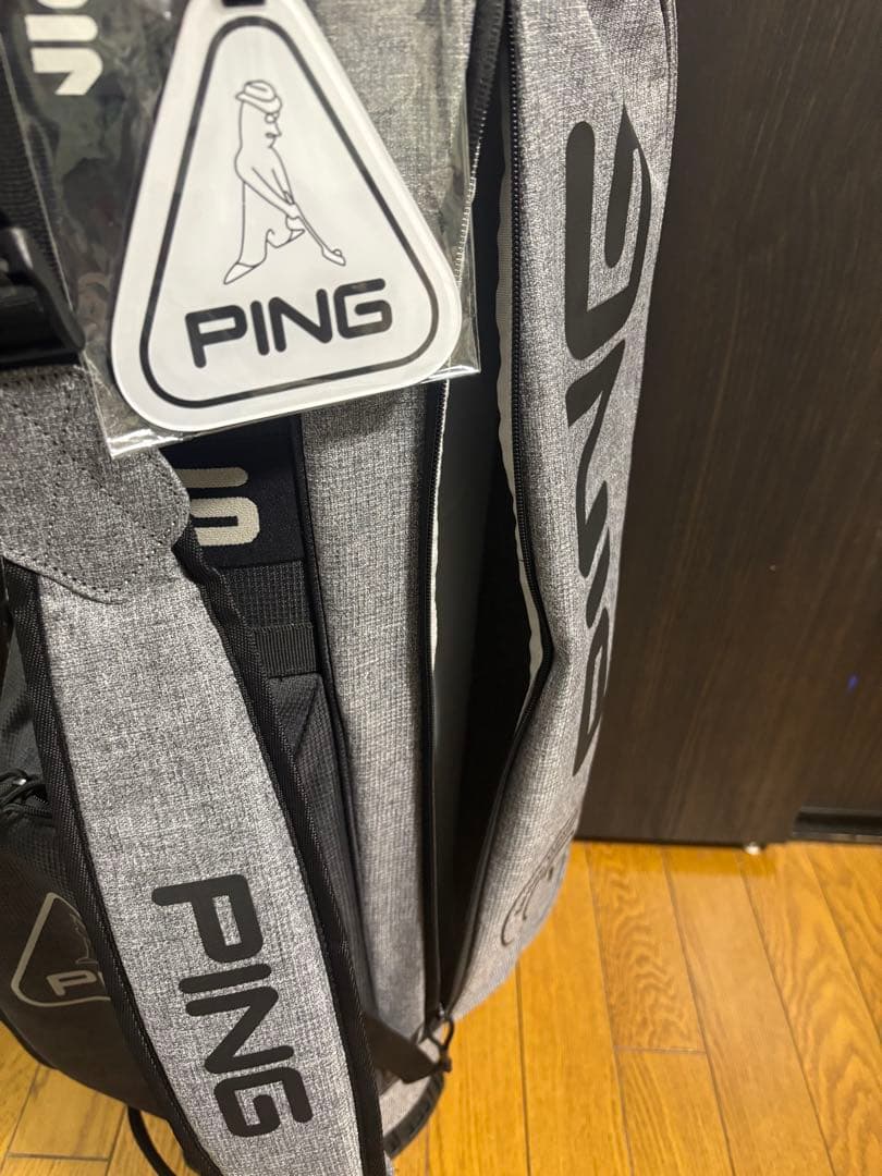 【新品、未使用品】ＰＩＮＧ スリムキャディバッグ9.5インチ【グレー/ブラック】