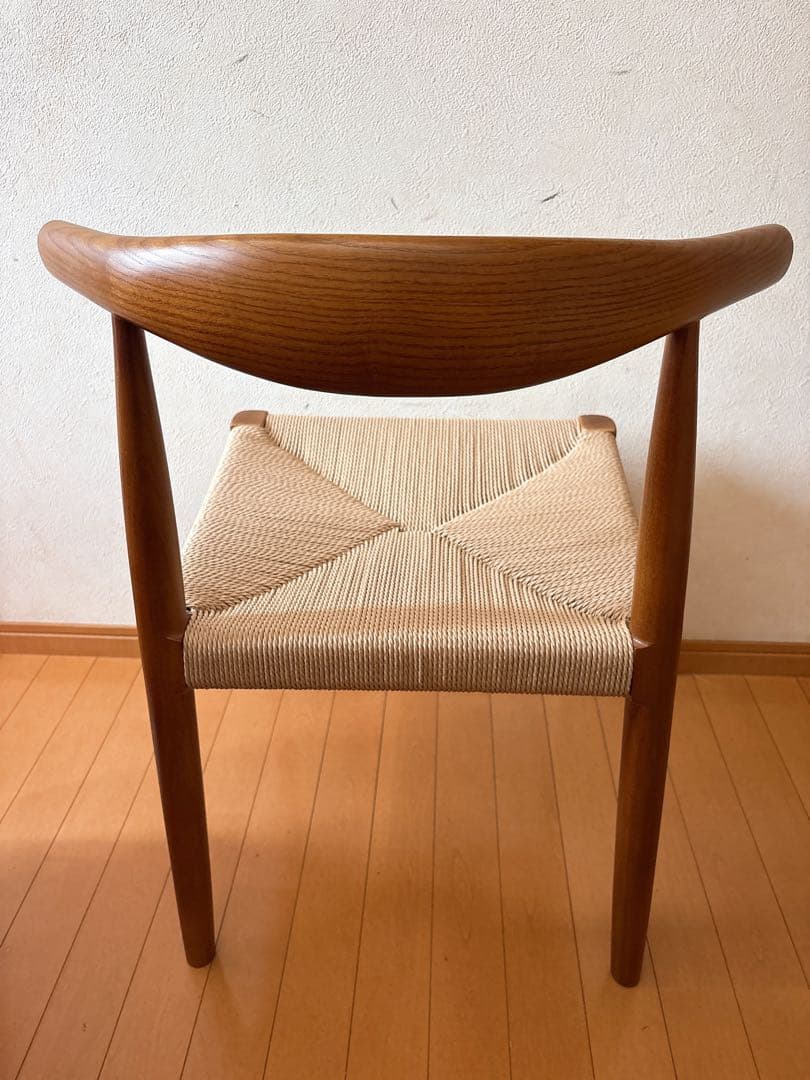 ペーパーコードチェア北欧デザイン　アームレス　ブラウン茶系リプロダクト品椅子イス