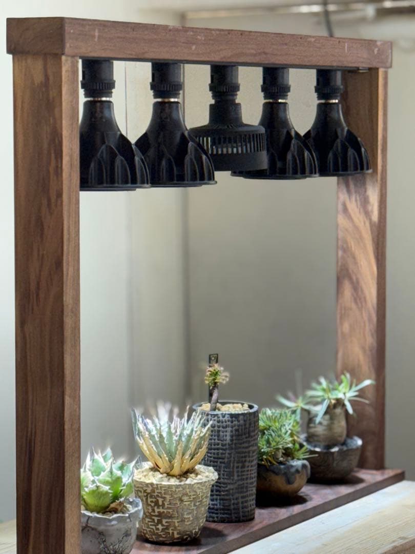 ウォルナット　植物用LEDライトスタンド