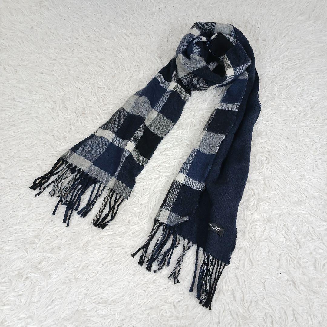 ✨美品✨ブラックレーベル　リバーシブル　マフラー　ネイビー×ネイビーチェック