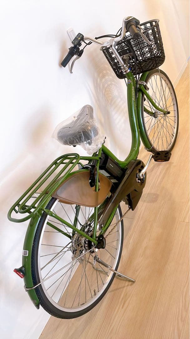 中古ブリヂストン アシスタ ファイングリーン 26インチホイールセット。