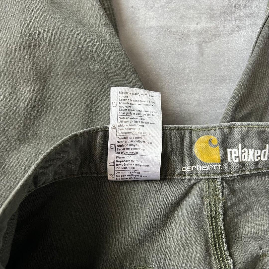 【ダブルニー、ペインターパンツ】カーハート古着リラックスシルエットストリート緑