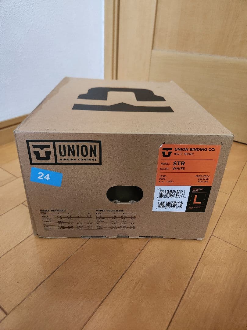 UNION STR ビンディング ホワイト/ブラック　23-24 L