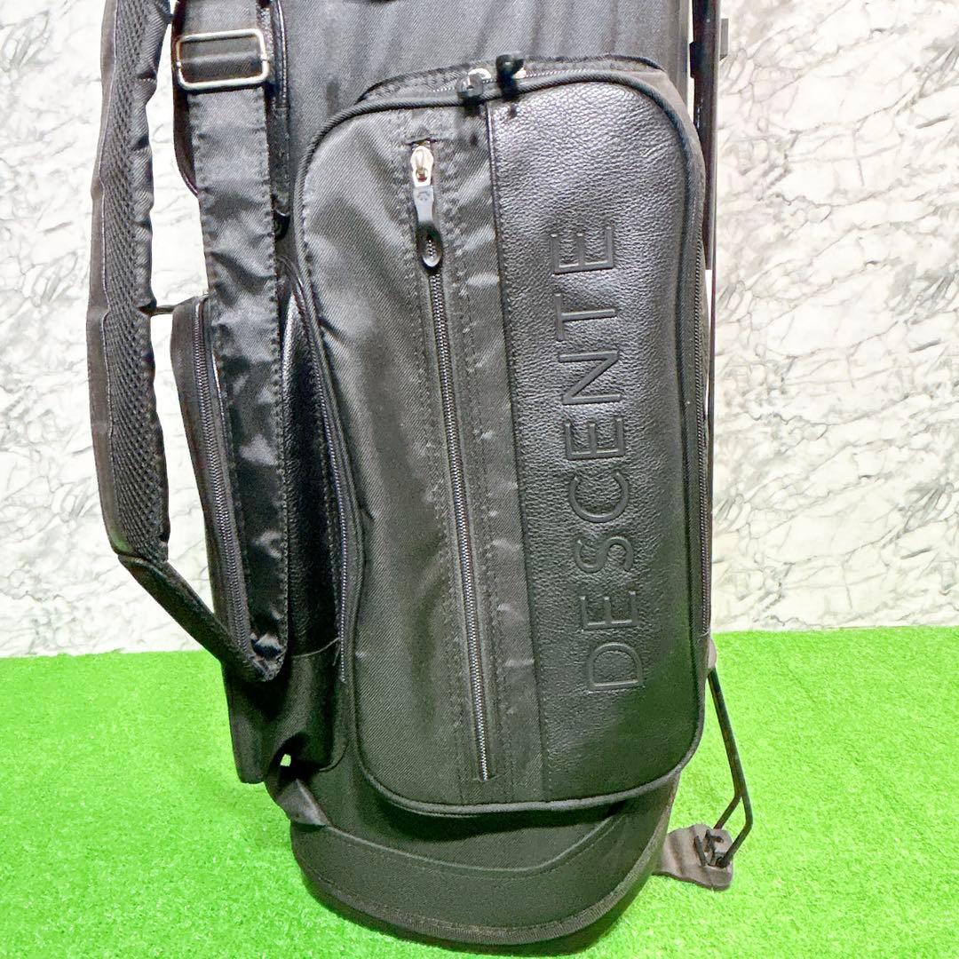 DESCENTE デサント 軽量 キャディバッグ オールブラック スタンド付き