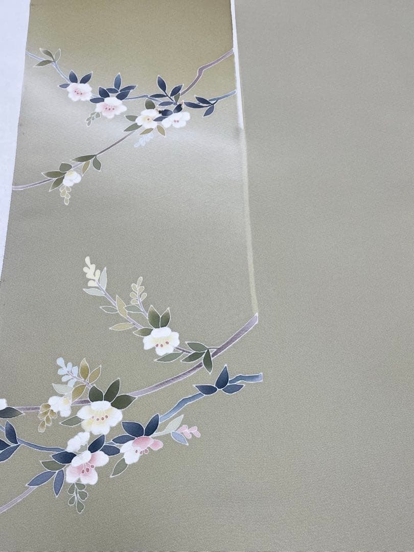 ビ*カ様 本場　加賀友禅　南克治　付下げ　反物　13.90m 濱ちりめん　パール