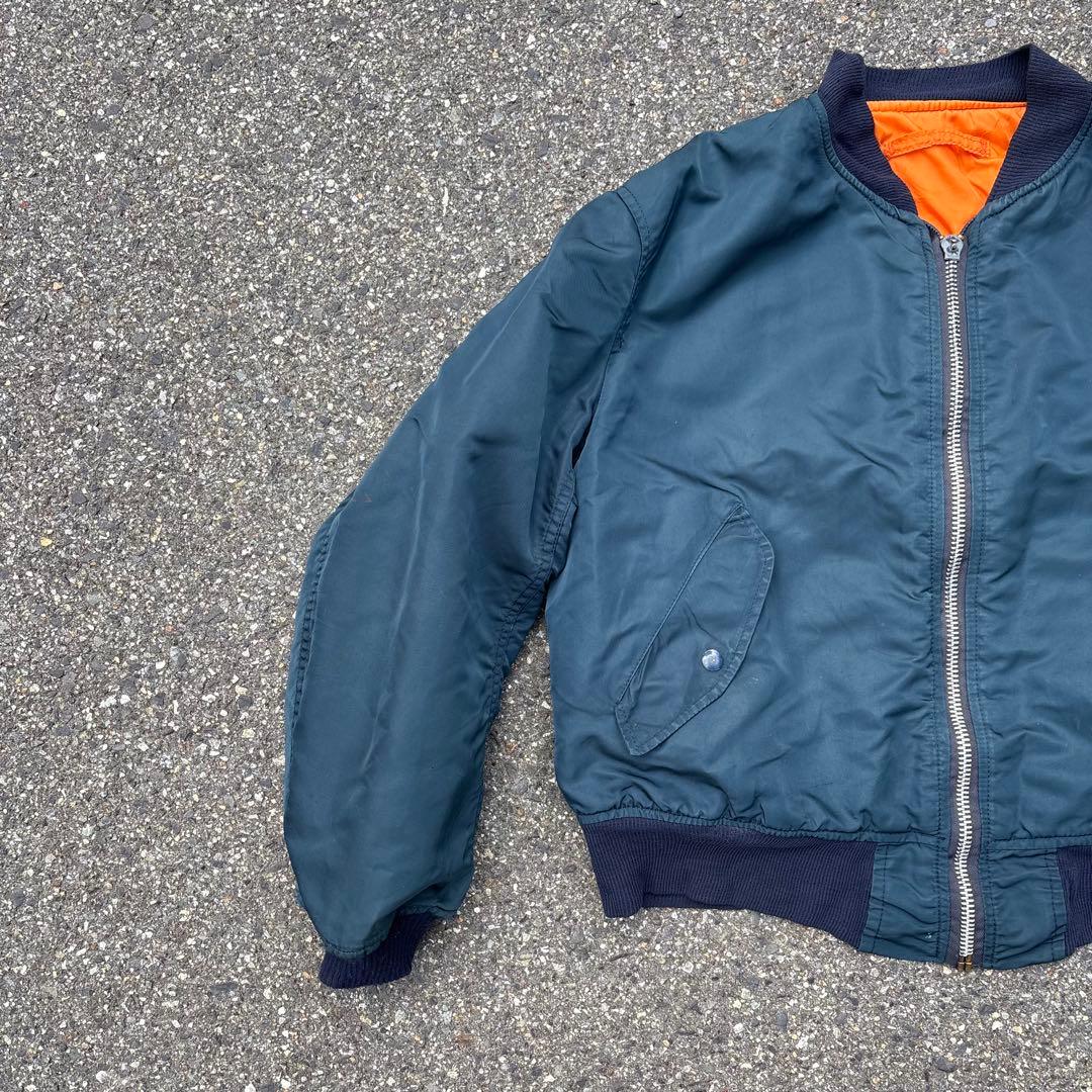 90s ALPHA ma-1 フライトジャケット ネイビー Lサイズ USA製
