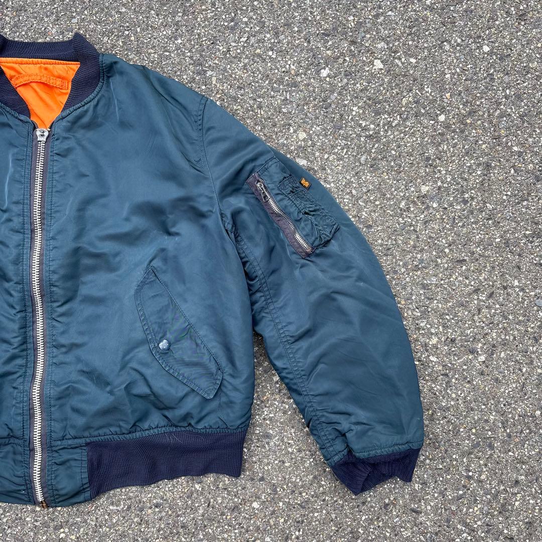 90s ALPHA ma-1 フライトジャケット ネイビー Lサイズ USA製