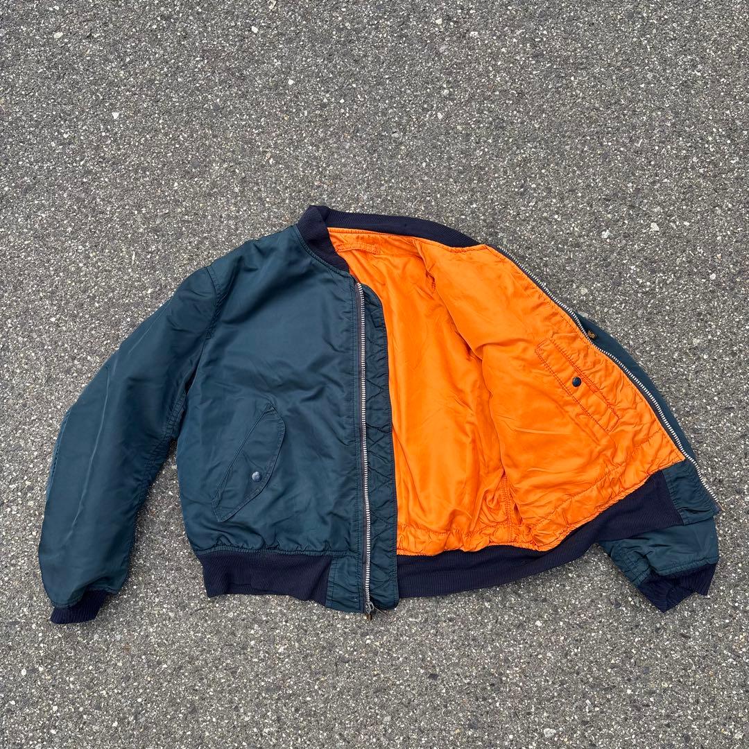 90s ALPHA ma-1 フライトジャケット ネイビー Lサイズ USA製