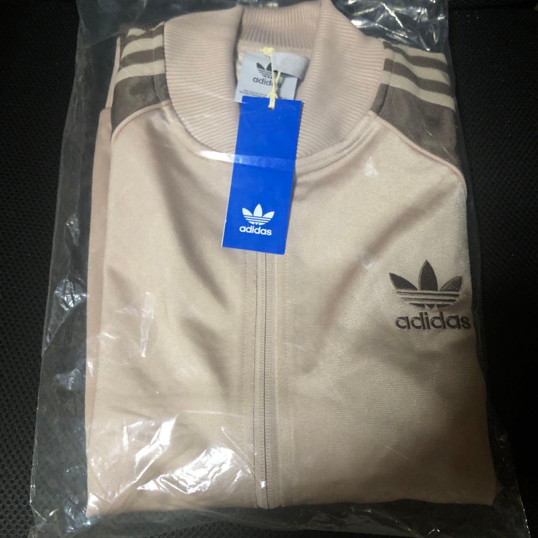 新品2XL⭐️adidas トラックジャケット 刺繍ロゴ ブラウン×ベージュ