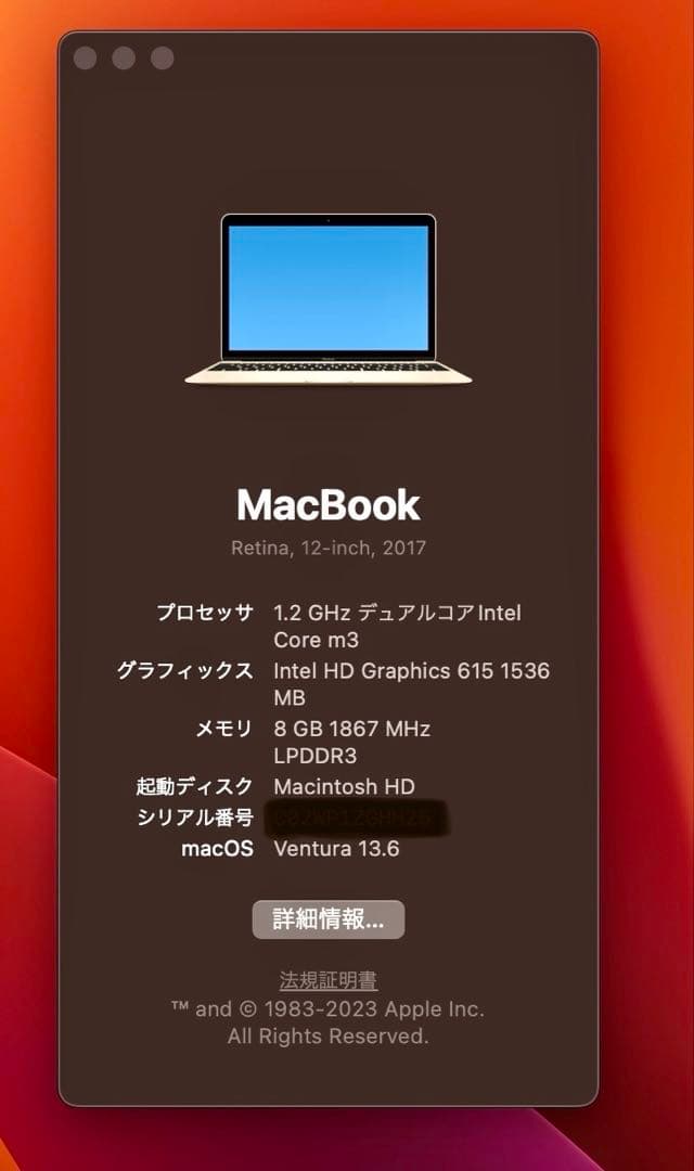 MacBook Retina 2017 12インチ / Windows11