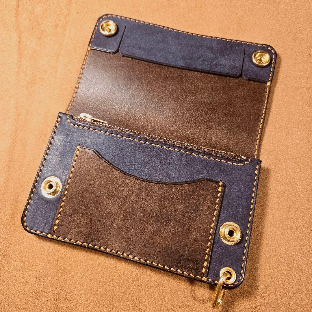 276ミドル トラッカーウォレット イタリアンレザーMARGOT【DB&NV】