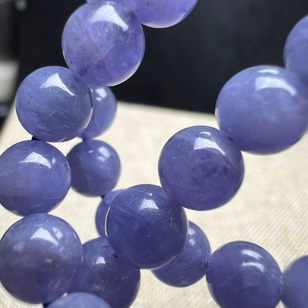 高品質 タンザナイト 5.5mm 54cm 3連ブレスレット 天然石