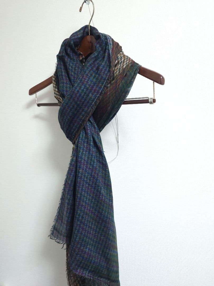 ファリエロ サルティ　Faliero Sarti　ストール　千鳥格子　グラデ