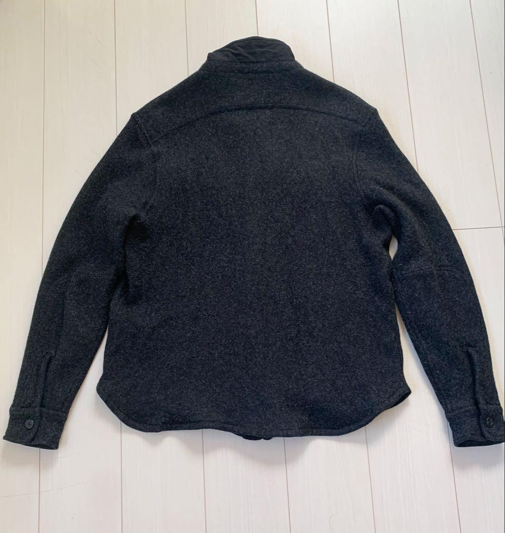 ラルフローレン シャツジャケット L ウール グレーミリタリー NAVY RRL