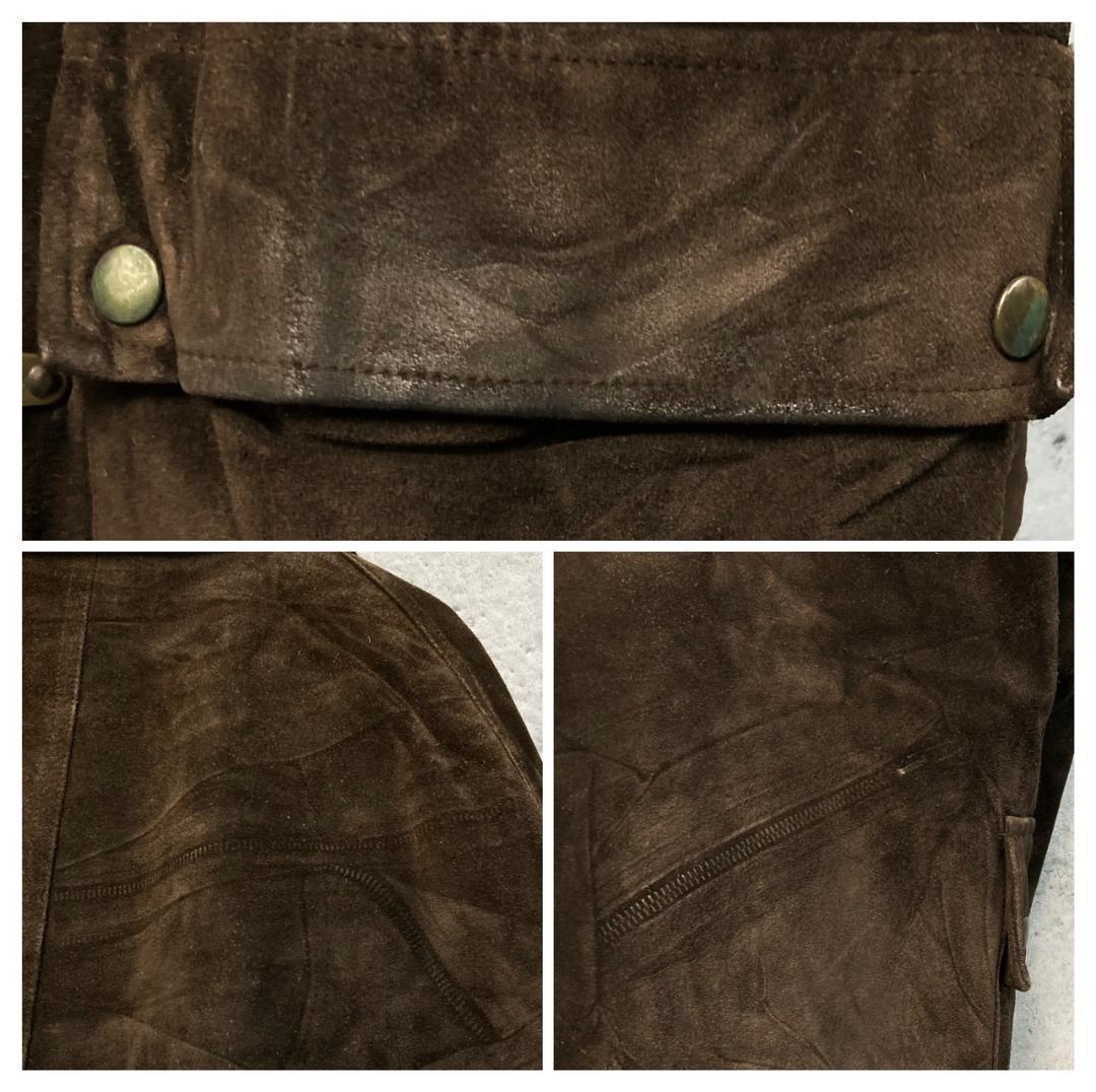 ☆ユーロ古着☆【ファイヤーマンジャケット 本革 スエード】メンズ2XL