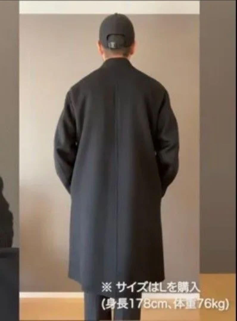 UNIQLO +j カシミヤブレンドオーバーサイズチェスターコート黒M