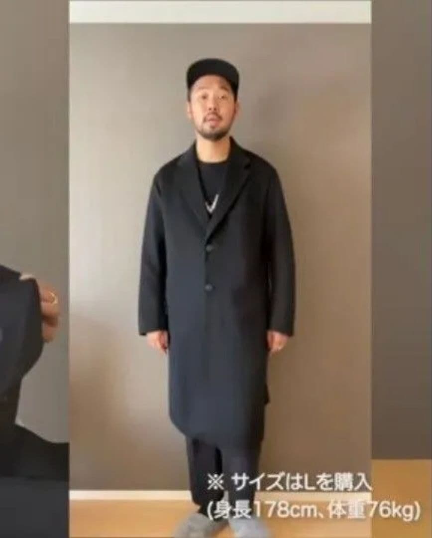 UNIQLO +j カシミヤブレンドオーバーサイズチェスターコート黒M