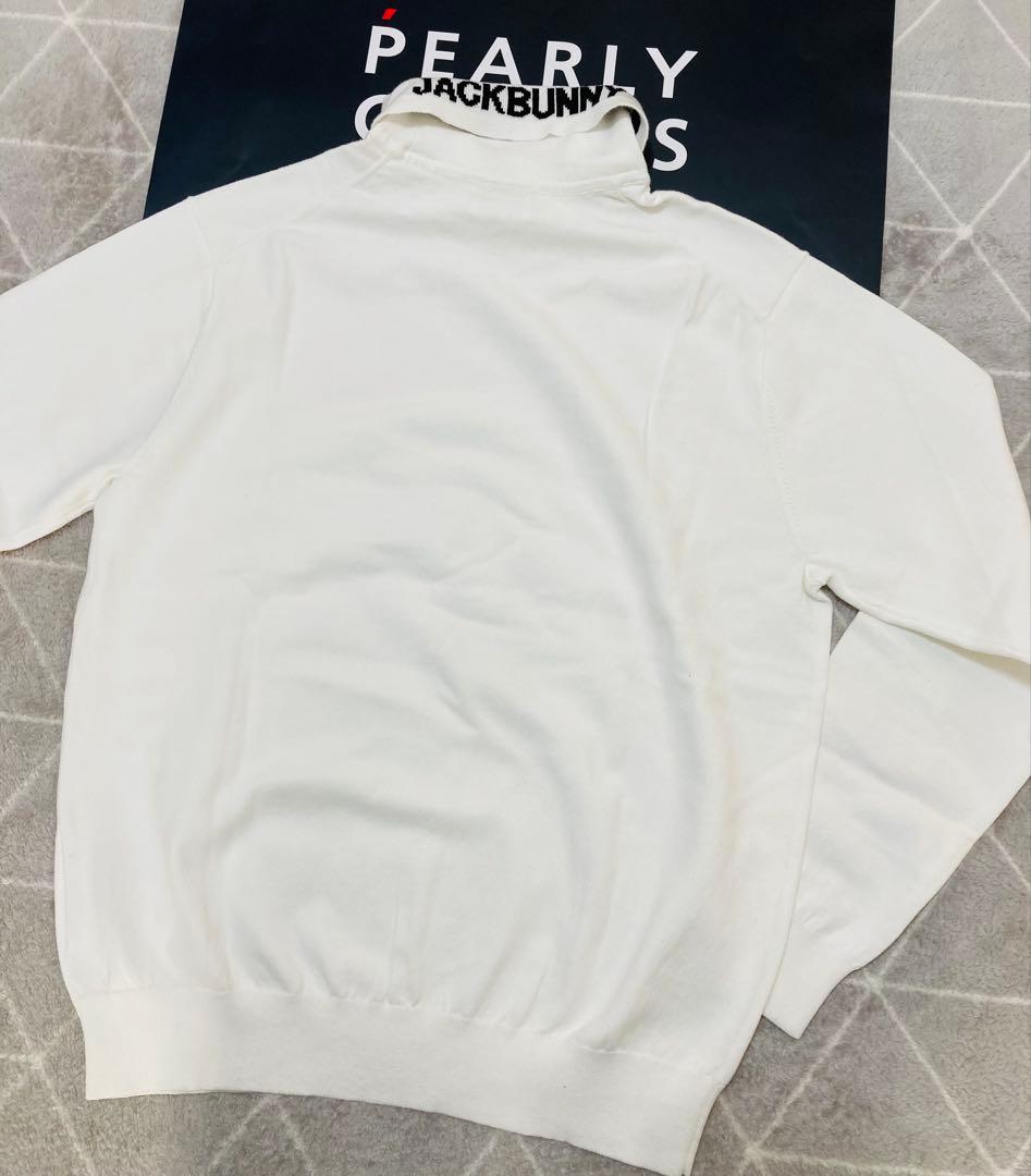 新品 ジャックバニー カシミヤタッチタートルネックニット(6)サイズLL/白