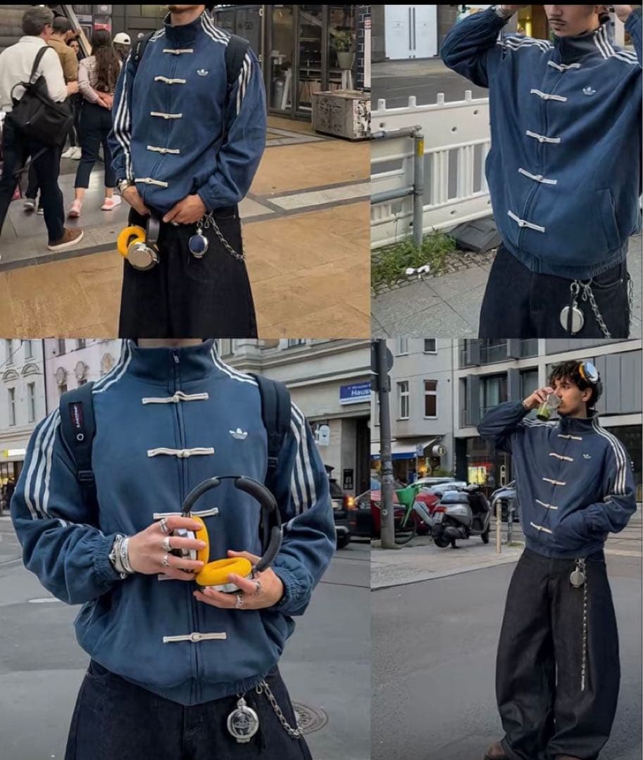 新品 アディダス 巳年チャイナトラックジャケット ネイビーサイズS