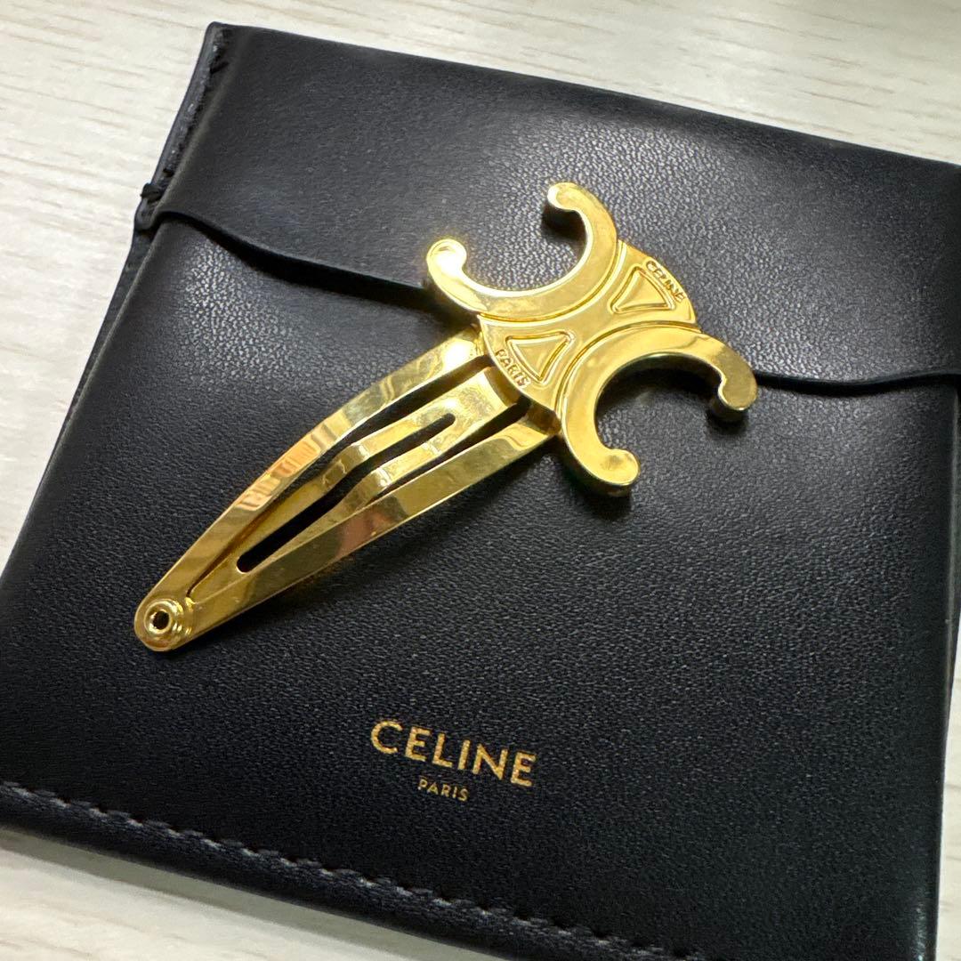 CELINE トリオンフ ヘアクリップ ヘアピン ゴールド 1つ